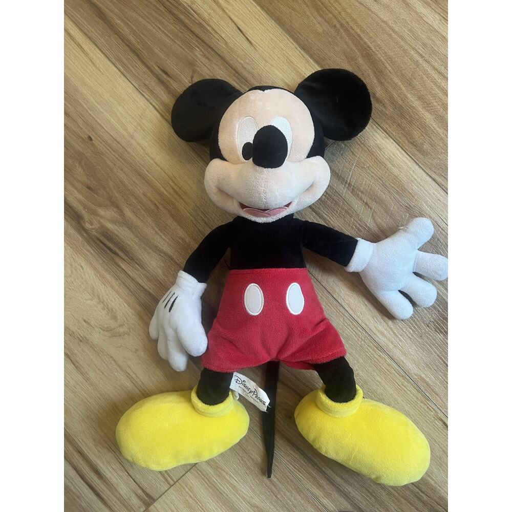 Disney Parks Mickey‎ Mouse Plush Stuffed Animal Authentic Tag Black Red Yellow
